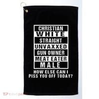 Christian White Straight Republican Unvaxxed Gun Owner Golf Towel thumb 0
