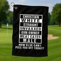 Christian White Straight Republican Unvaxxed Gun Owner Golf Towel thumb 1
