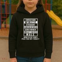 Christian White Straight Republican Unvaxxed Gun Owner Kids Hoodie thumb 3