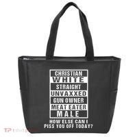 Christian White Straight Republican Unvaxxed Gun Owner Tote Bag thumb 0