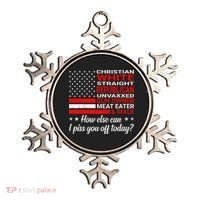 Christian White Straight Republican Unvaxxed Gun Owner Ornament thumb 0