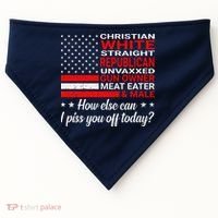 Christian White Straight Republican Unvaxxed Gun Owner USA-Made Doggie Bandana thumb 0