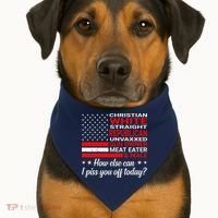 Christian White Straight Republican Unvaxxed Gun Owner USA-Made Doggie Bandana thumb 1