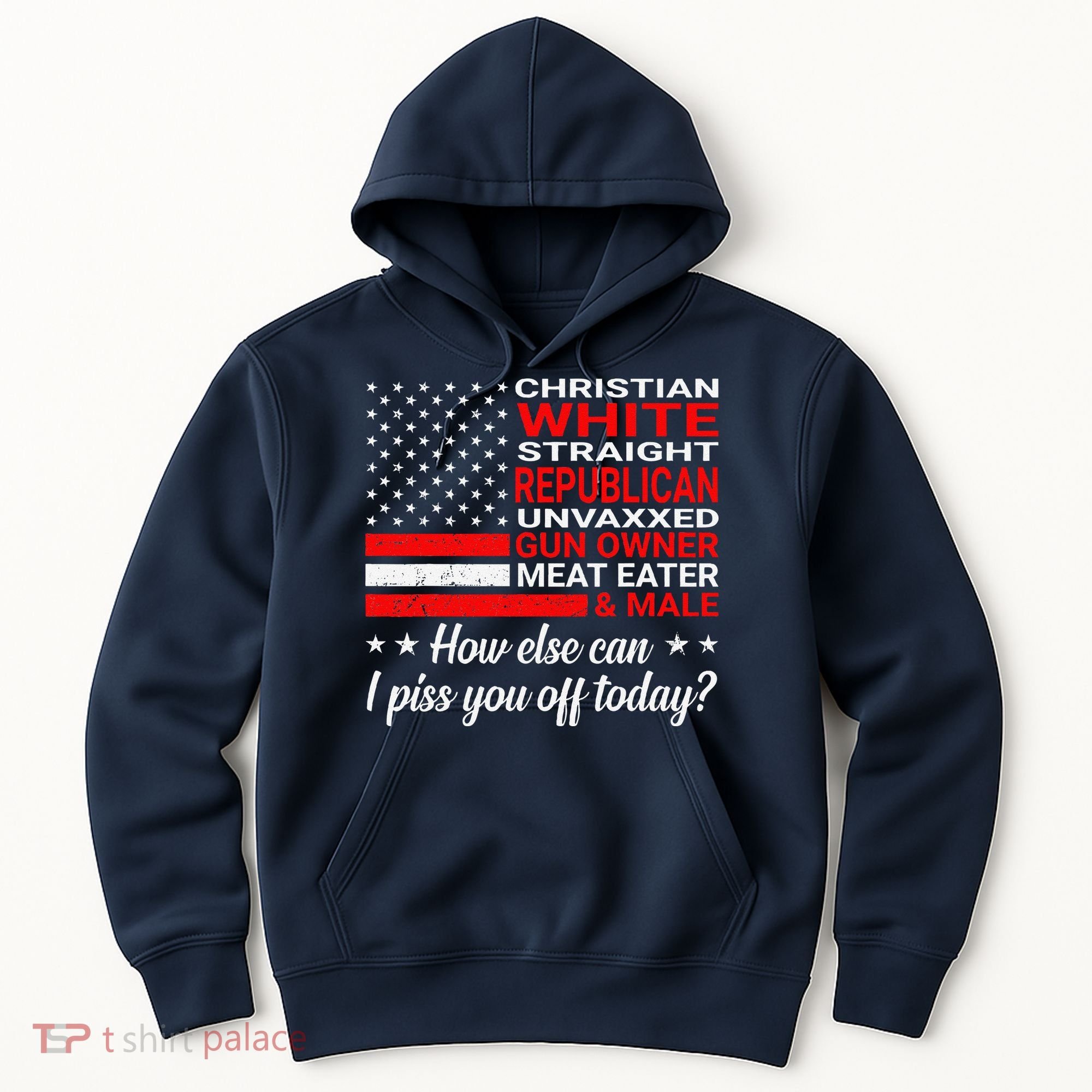 Christian White Straight Republican Unvaxxed Gun Owner Hoodie