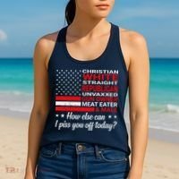 Christian White Straight Republican Unvaxxed Gun Owner Women's Tank Top thumb 2