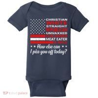 Christian White Straight Republican Unvaxxed Gun Owner Baby Bodysuit thumb 0