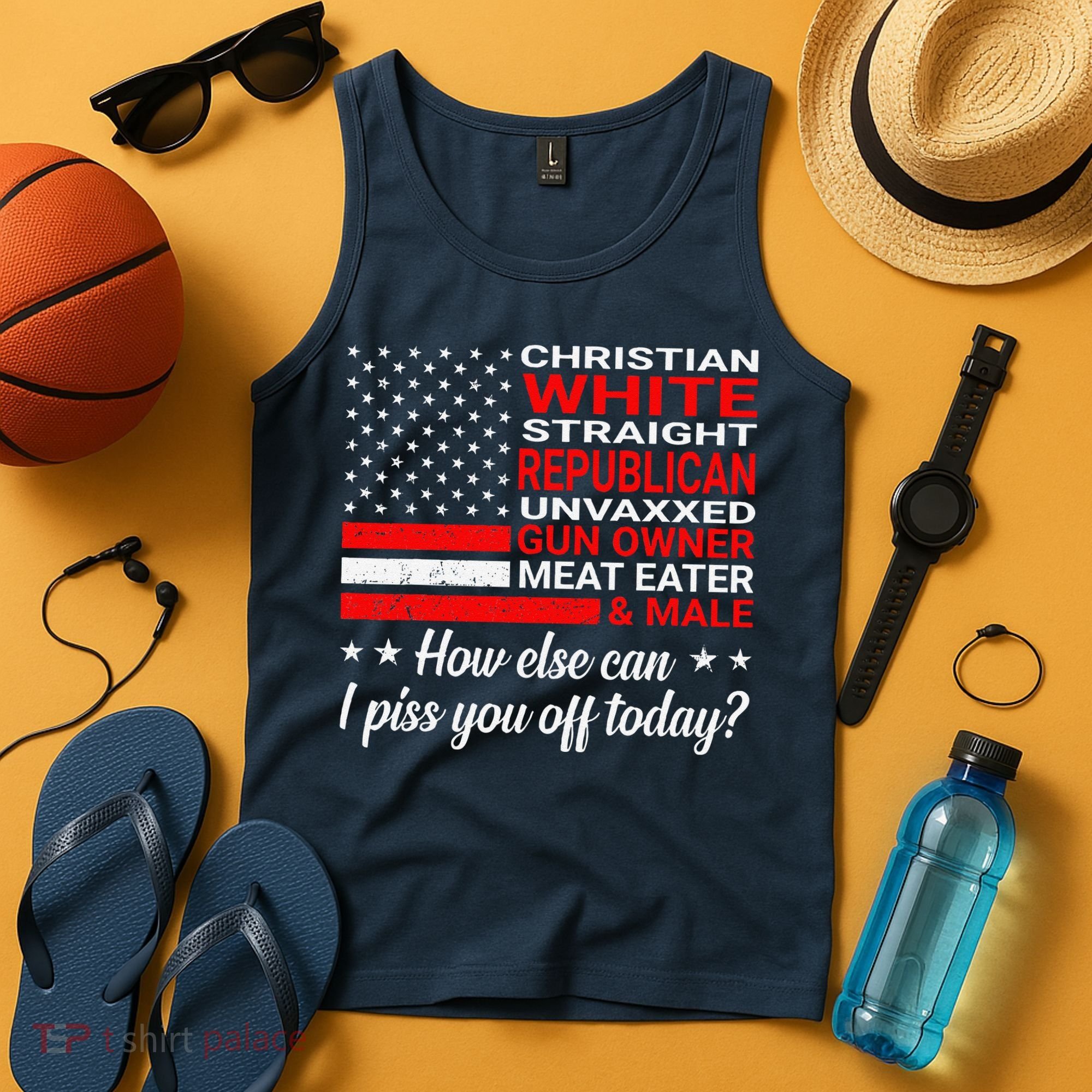 Christian White Straight Republican Unvaxxed Gun Owner Tank Top
