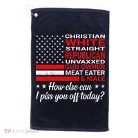 Christian White Straight Republican Unvaxxed Gun Owner Golf Towel thumb 0