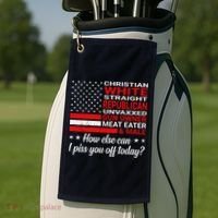 Christian White Straight Republican Unvaxxed Gun Owner Golf Towel thumb 2