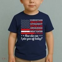 Christian White Straight Republican Unvaxxed Gun Owner Toddler T-Shirt thumb 2