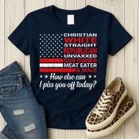 Christian White Straight Republican Unvaxxed Gun Owner Women's T-Shirt thumb 3