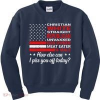 Christian White Straight Republican Unvaxxed Gun Owner Kids Sweatshirt thumb 0