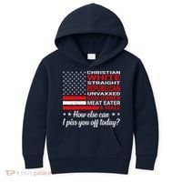 Christian White Straight Republican Unvaxxed Gun Owner Kids Hoodie thumb 0