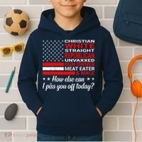 Christian White Straight Republican Unvaxxed Gun Owner Kids Hoodie thumb 2