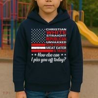 Christian White Straight Republican Unvaxxed Gun Owner Kids Hoodie thumb 3