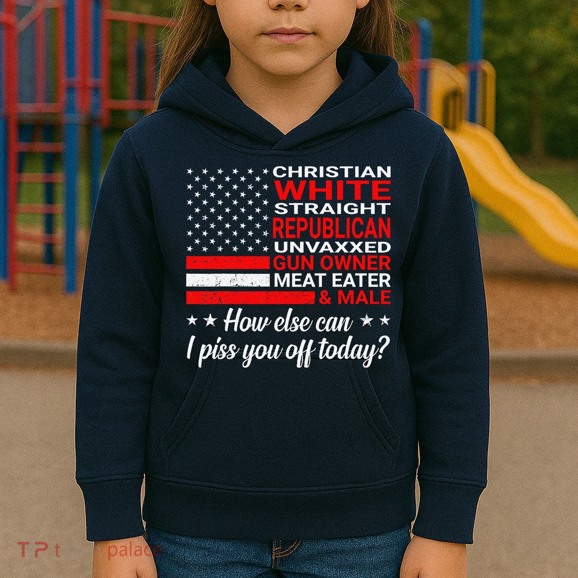 Christian White Straight Republican Unvaxxed Gun Owner Kids Hoodie