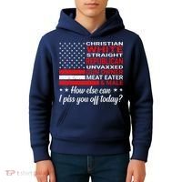 Christian White Straight Republican Unvaxxed Gun Owner Kids Hoodie thumb 4