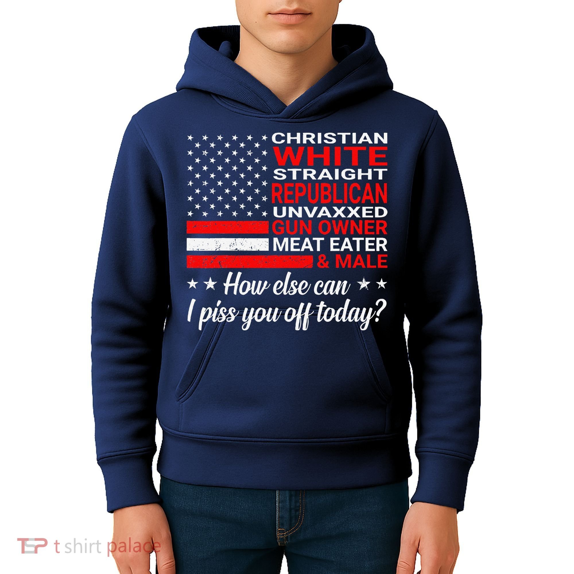 Christian White Straight Republican Unvaxxed Gun Owner Kids Hoodie