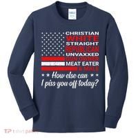 Christian White Straight Republican Unvaxxed Gun Owner Kids Long Sleeve Shirt thumb 0