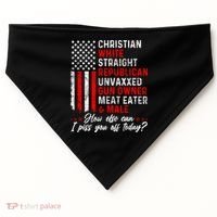 Christian White Straight Republican Unvaxxed Gun Owner Meat USA-Made Doggie Bandana thumb 0