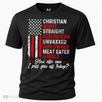 Christian White Straight Republican Unvaxxed Gun Owner Meat Cooling Performance Crew T-Shirt thumb 0