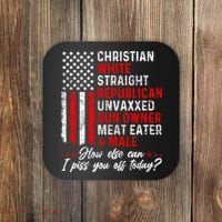 Christian White Straight Republican Unvaxxed Gun Owner Meat Coaster thumb 0
