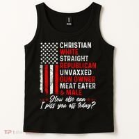 Christian White Straight Republican Unvaxxed Gun Owner Meat Tank Top thumb 2