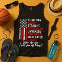 Christian White Straight Republican Unvaxxed Gun Owner Meat Tank Top thumb 4