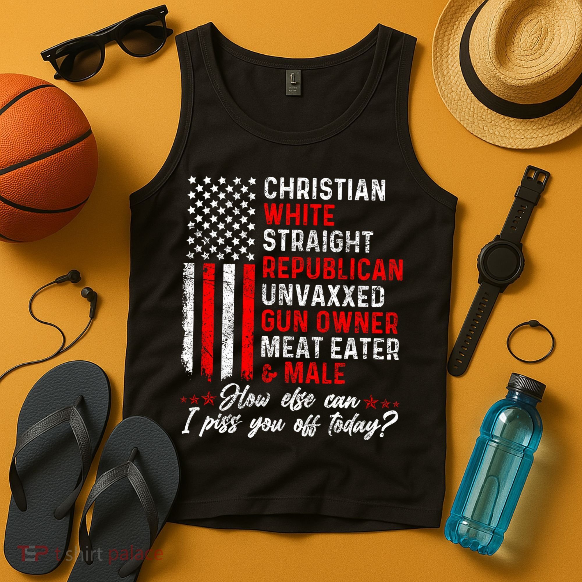 Christian White Straight Republican Unvaxxed Gun Owner Meat Tank Top