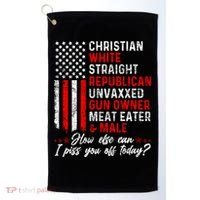 Christian White Straight Republican Unvaxxed Gun Owner Meat Golf Towel thumb 0