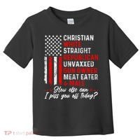 Christian White Straight Republican Unvaxxed Gun Owner Meat Toddler T-Shirt thumb 0