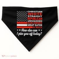 Christian White Straight Republican Unvaxxed Gun Owner Meat USA-Made Doggie Bandana thumb 0
