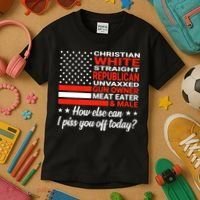 Christian White Straight Republican Unvaxxed Gun Owner Meat Kids T-Shirt thumb 3