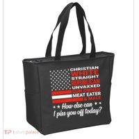 Christian White Straight Republican Unvaxxed Gun Owner Meat Tote Bag thumb 2