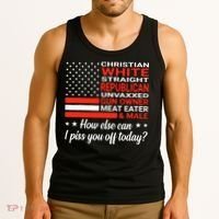 Christian White Straight Republican Unvaxxed Gun Owner Meat Tank Top thumb 3