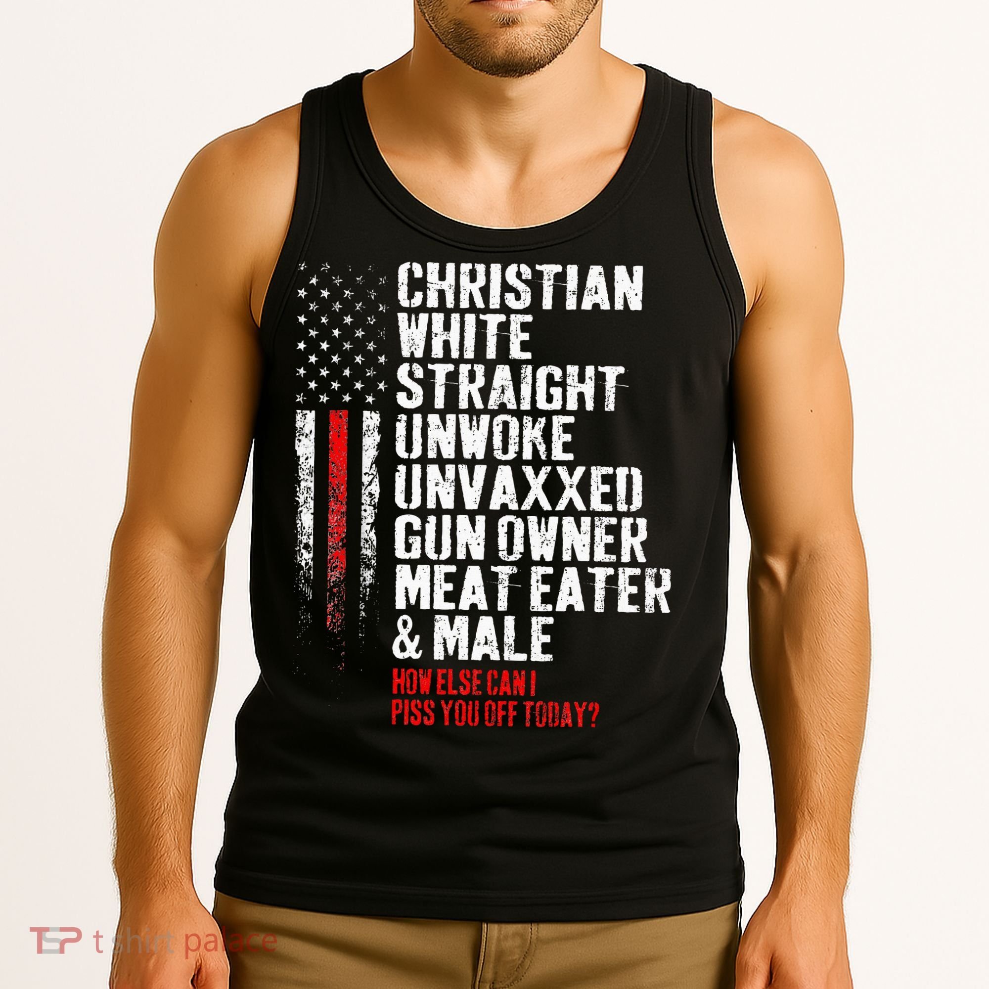 Christian White Straight Unwoke Unvaxxed Gun Owner Tank Top