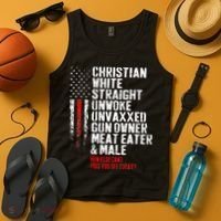 Christian White Straight Unwoke Unvaxxed Gun Owner Tank Top thumb 4