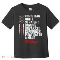 Christian White Straight Unwoke Unvaxxed Gun Owner Toddler T-Shirt thumb 0
