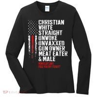 Christian White Straight Unwoke Unvaxxed Gun Owner Women's Long Sleeve Shirt thumb 0