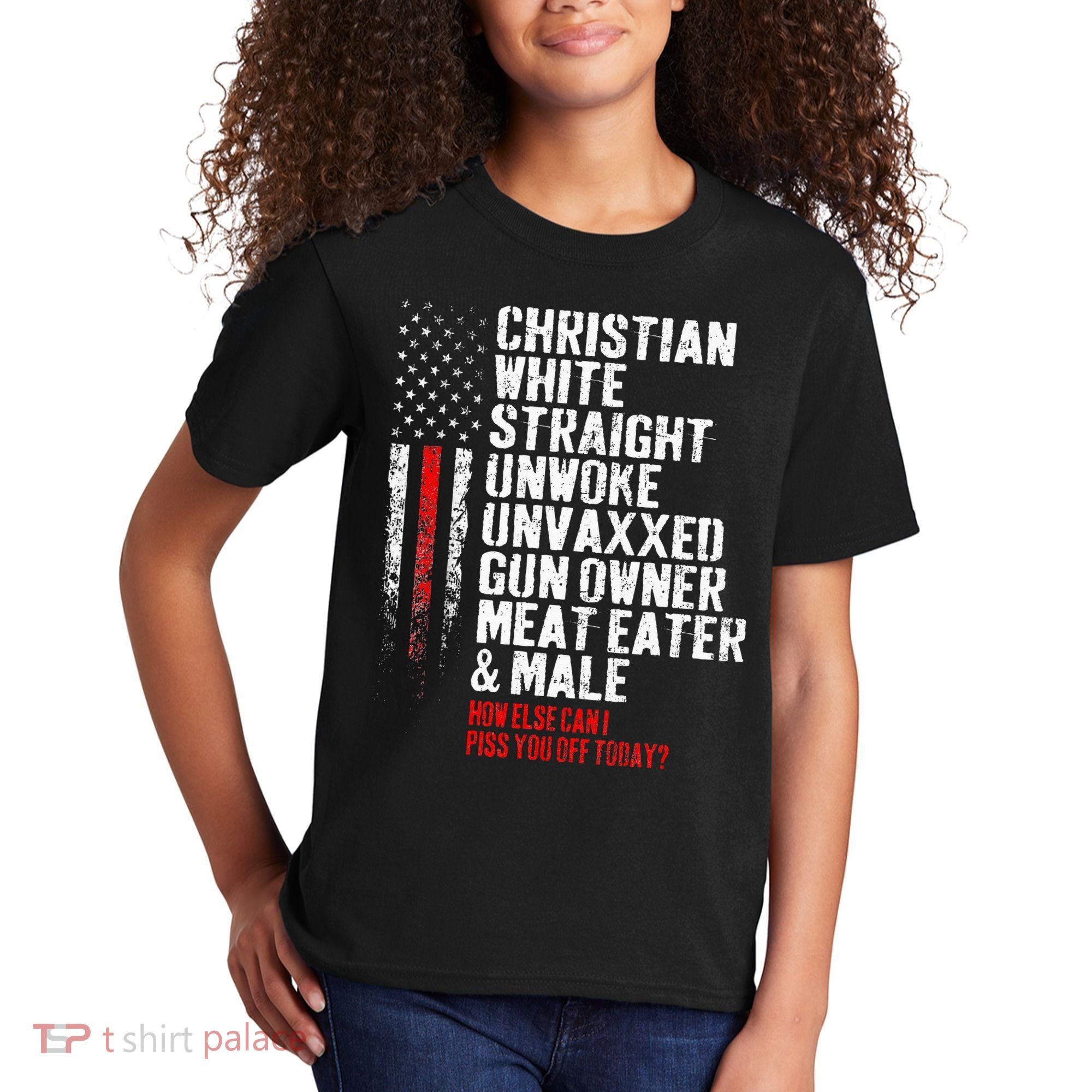 Christian White Straight Unwoke Unvaxxed Gun Owner Kids T-Shirt