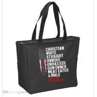 Christian White Straight Unwoke Unvaxxed Gun Owner Tote Bag thumb 2