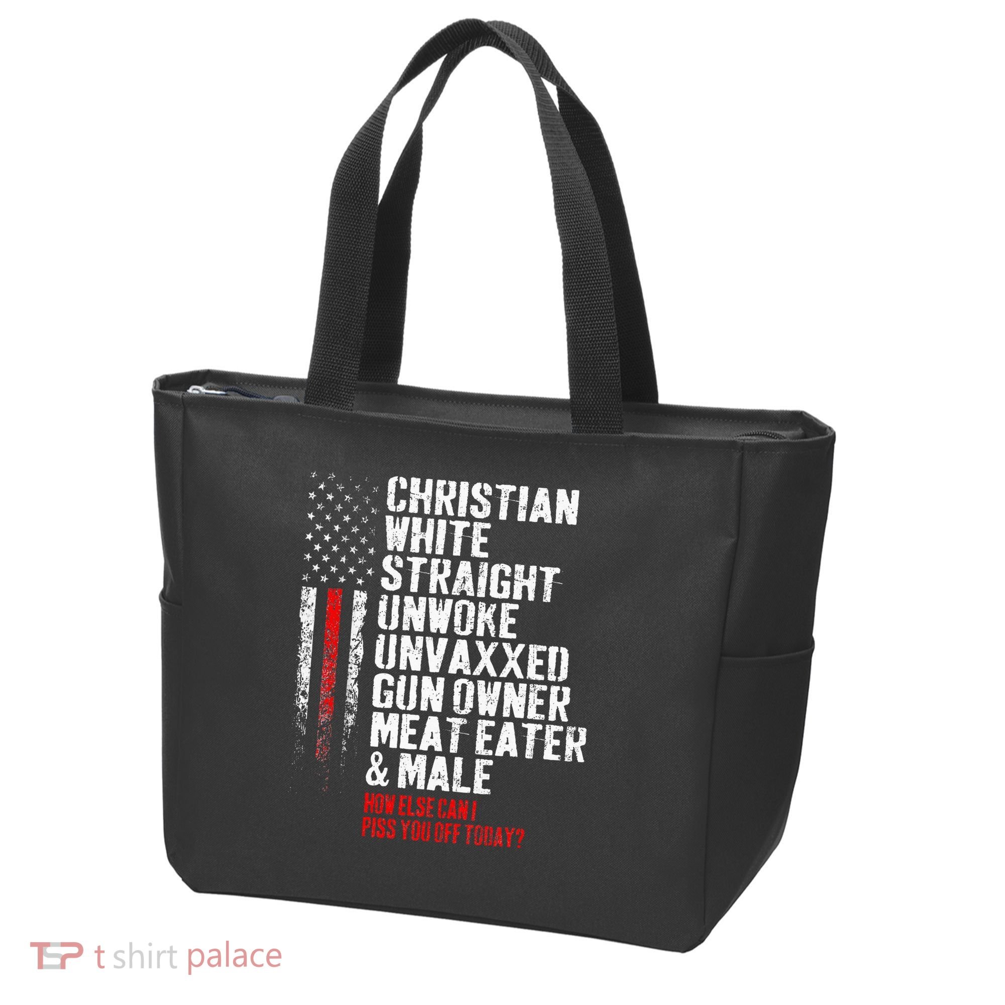 Christian White Straight Unwoke Unvaxxed Gun Owner Tote Bag