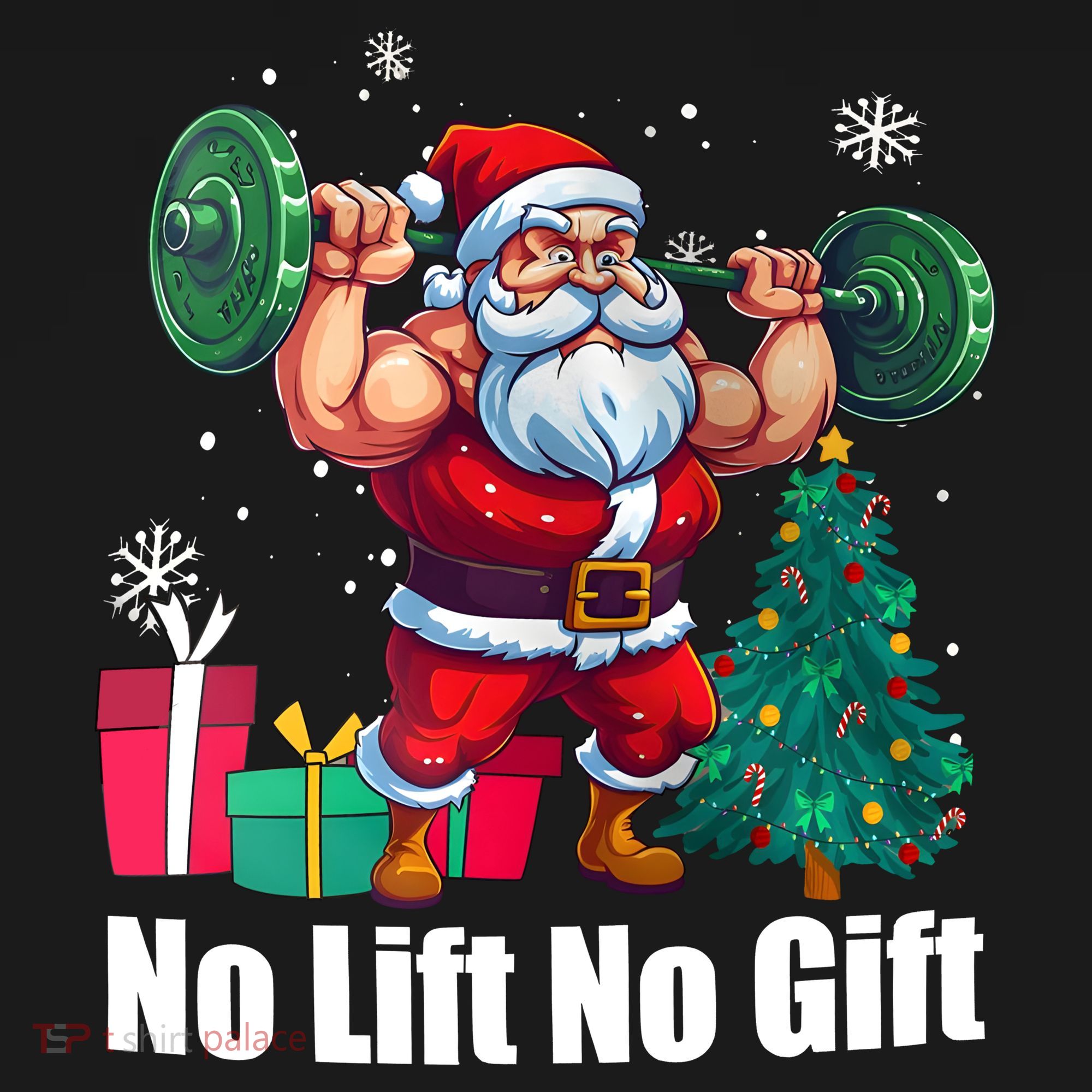 Christmas Workout Santa Claus No Lift No Gift Hoodie