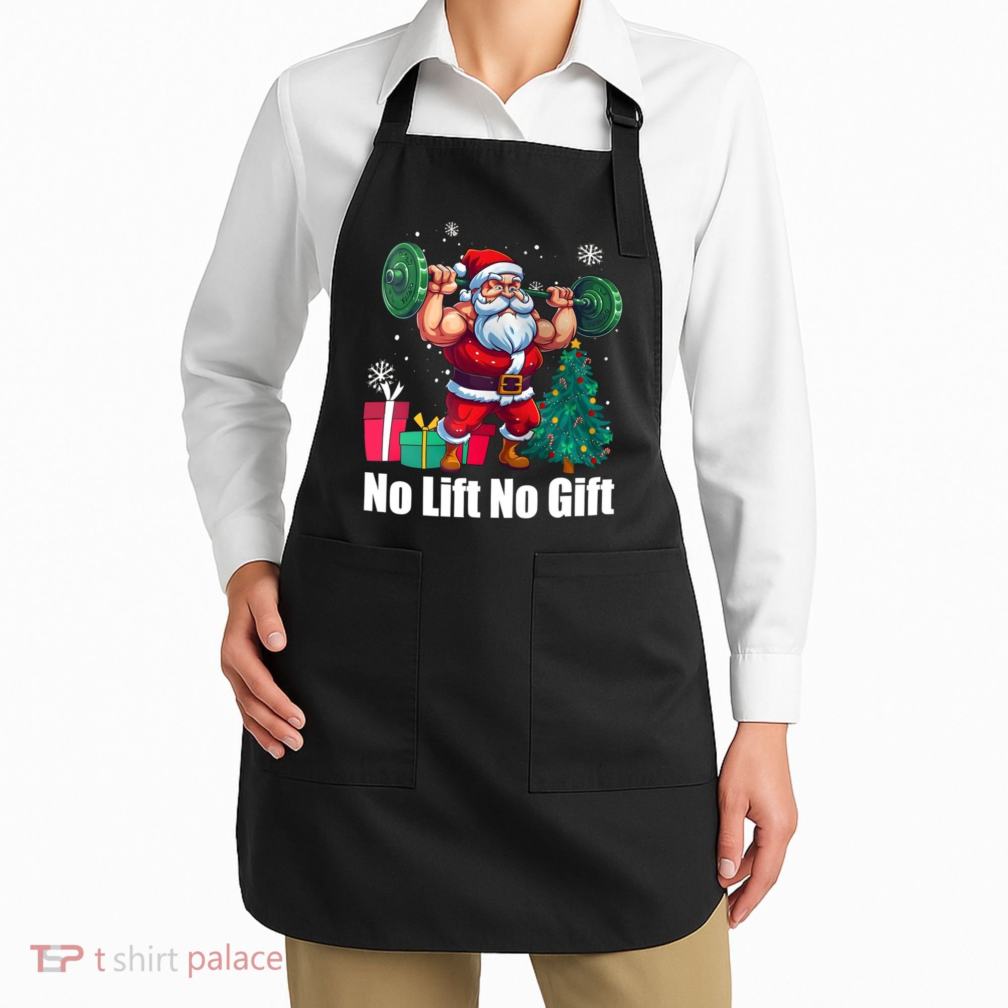 Christmas Workout Santa Claus No Lift No Gift Apron