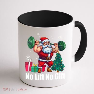 Christmas Workout Santa Claus No Lift No Gift Coffee Mug back