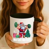 Christmas Workout Santa Claus No Lift No Gift Coffee Mug thumb 3