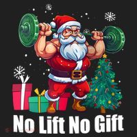 Christmas Workout Santa Claus No Lift No Gift Beanie thumb 2