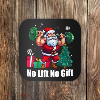 Christmas Workout Santa Claus No Lift No Gift Coaster