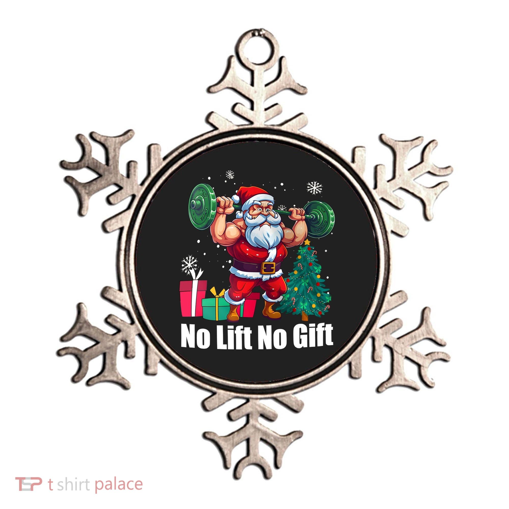 Christmas Workout Santa Claus No Lift No Gift Ornament