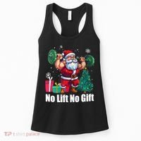 Christmas Workout Santa Claus No Lift No Gift Women's Tank Top thumb 0